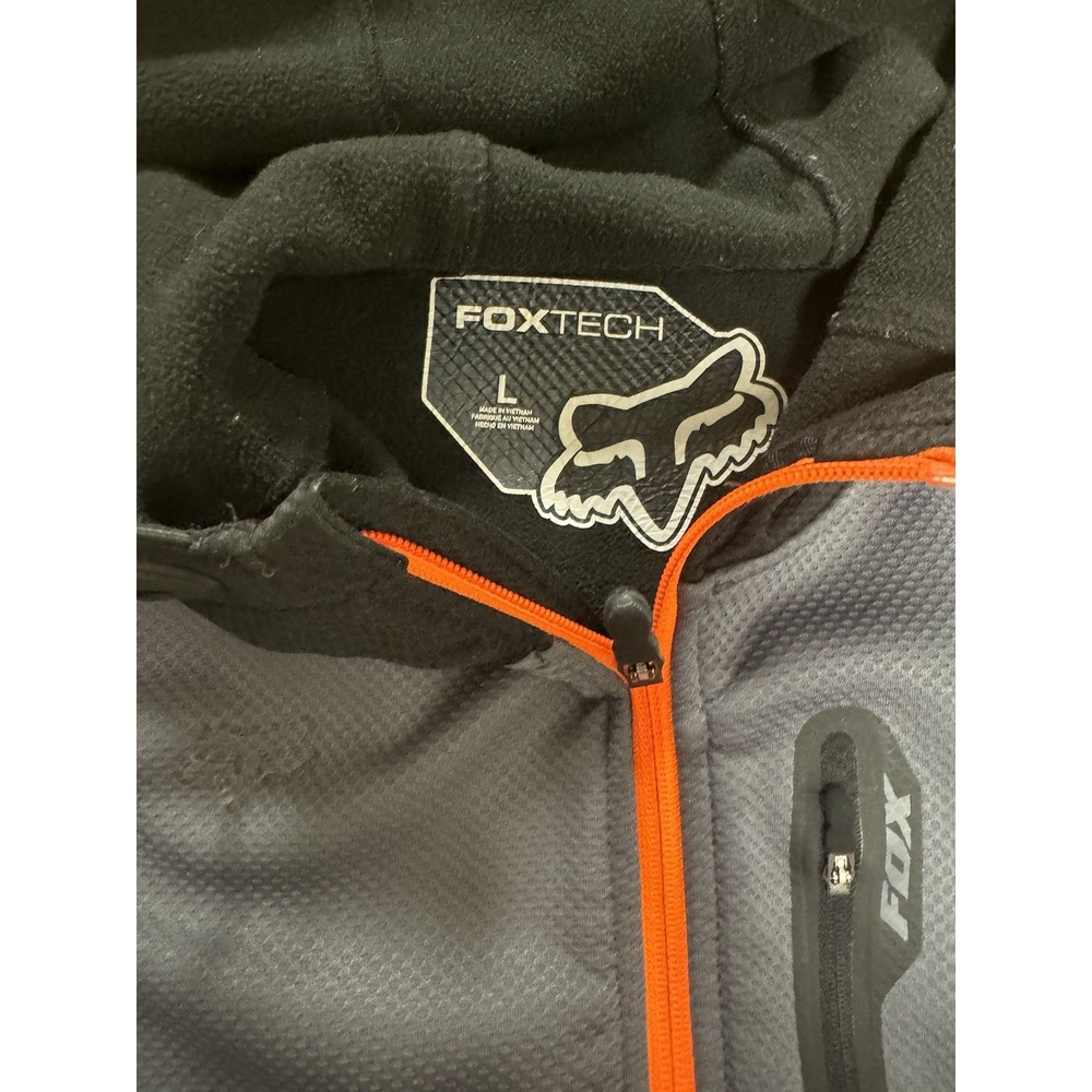 Fox Tech Zip Up‎ Motocross Hoodie L Men's Black - Picture 3 of 4